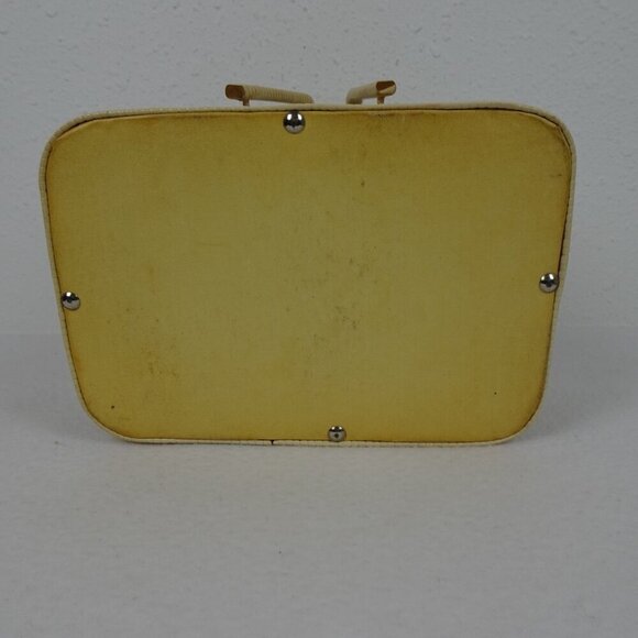 Vintage Wicker Woven Sewing Box Basket Beige Tan Ratan Lined - Picture 6 of 11